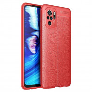 Чехол-накладка Litchi Grain для Xiaomi Redmi Note 10 / Redmi Note 10S / Poco M5S (красный)