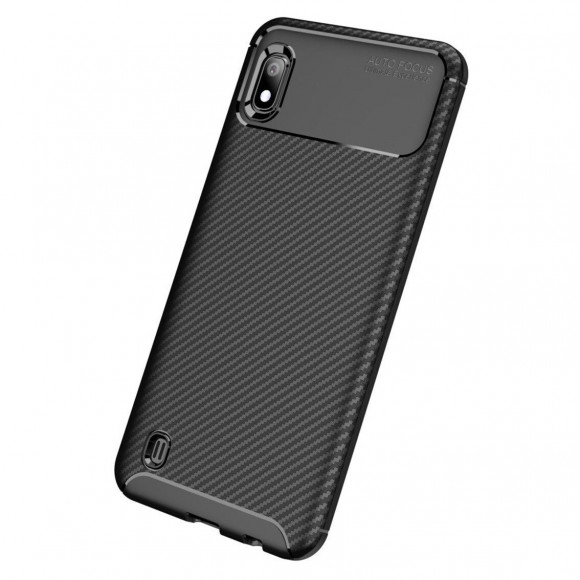 Чехол-накладка Resistant Carbon для Samsung Galaxy A10 (черный)