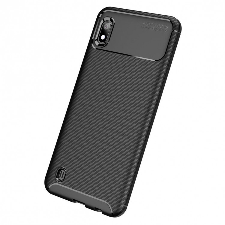 Чехол-накладка Resistant Carbon для Samsung Galaxy A10 (черный)