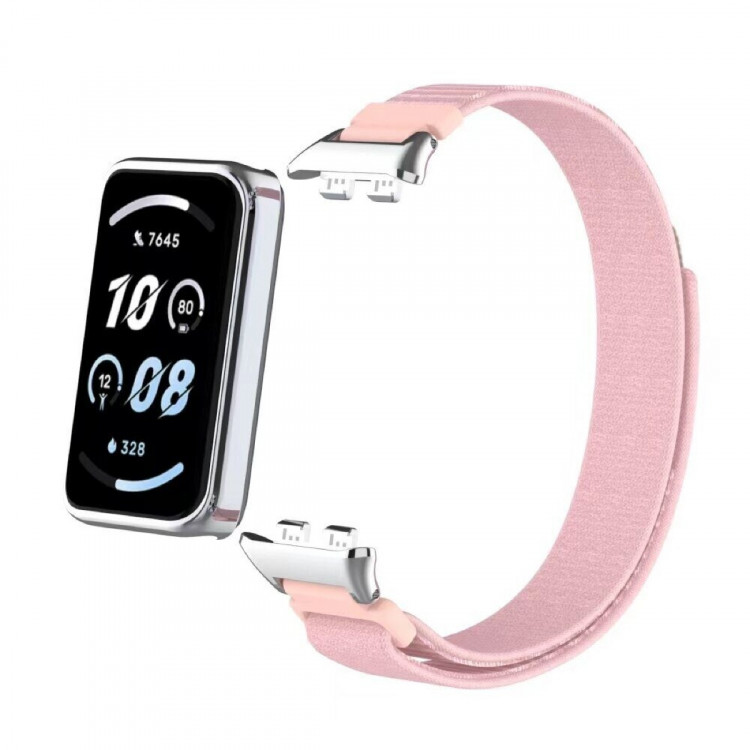 Ремешок с нейлоновой петлей для Honor Band 9 (розовый)