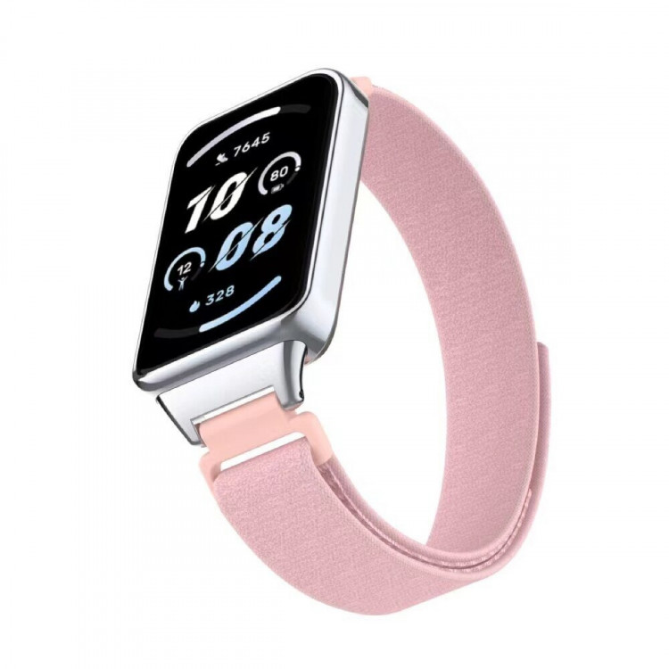 Ремешок с нейлоновой петлей для Honor Band 9 (розовый)