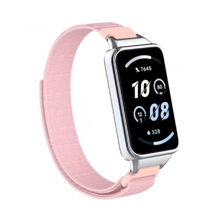 Ремешок с нейлоновой петлей для Honor Band 9 (розовый)