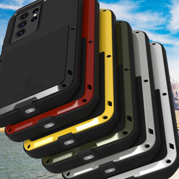 Гибридный чехол LOVE MEI для Samsung Galaxy S21 Ultra (темно-зеленый) Гибридный чехол LOVE MEI для Samsung Galaxy S21 Ultra (темно-зеленый)