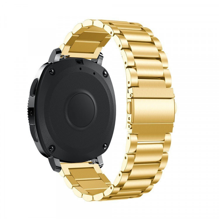 Стальной браслет Solid Stainless для Samsung Gear Sport / Gear S2 Classic / Galaxy Watch 42мм / Watch Active / Watch 3 (41мм) / Watch4 (золотой)