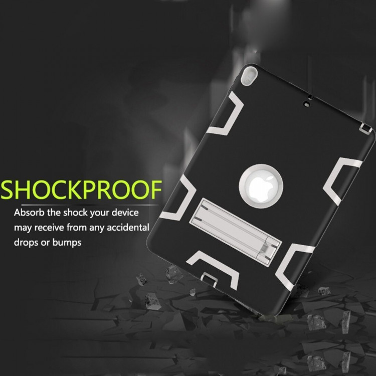 Гибридный TPU чехол для Apple iPad Pro 10.5 / iPad Air (2019) (черный + серый)