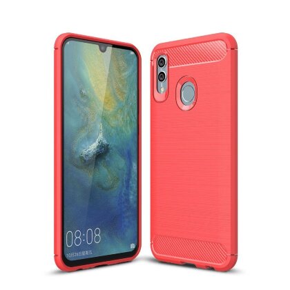 Чехол-накладка Carbon Fibre для Huawei Honor 10 Lite / P Smart (2019) (красный)