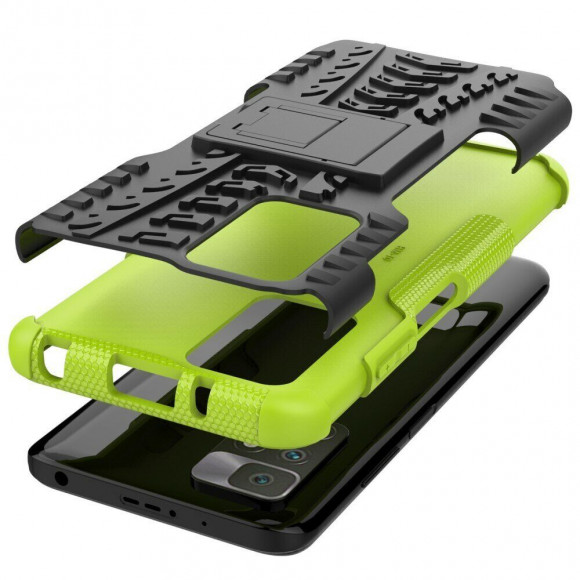 Чехол Hybrid Armor для Xiaomi Redmi 10 / Redmi 10 2022 (черный + зеленый)