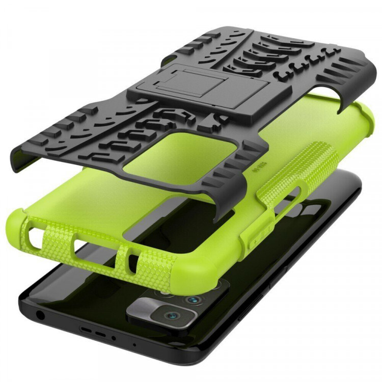 Чехол Hybrid Armor для Xiaomi Redmi 10 / Redmi 10 2022 (черный + зеленый)
