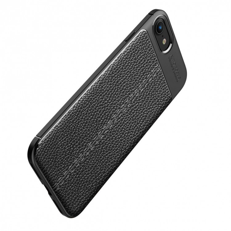 Чехол-накладка Litchi Grain для iPhone 8 / iPhone 7 / iPhone SE (2020) / iPhone SE (2022) (черный)