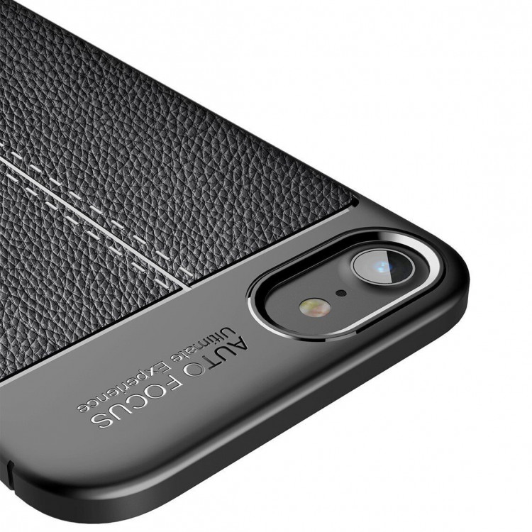 Чехол-накладка Litchi Grain для iPhone 8 / iPhone 7 / iPhone SE (2020) / iPhone SE (2022) (черный)