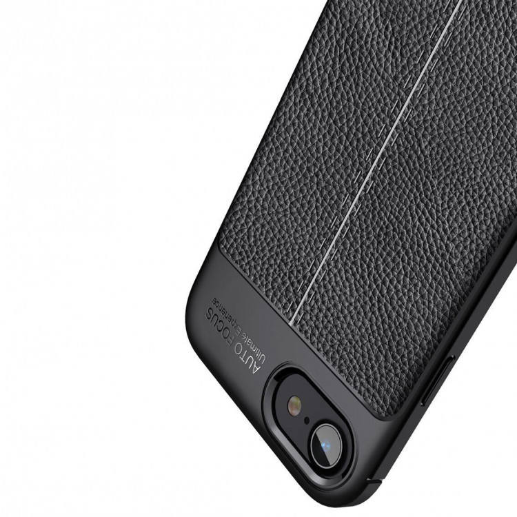 Чехол-накладка Litchi Grain для iPhone 8 / iPhone 7 / iPhone SE (2020) / iPhone SE (2022) (черный)