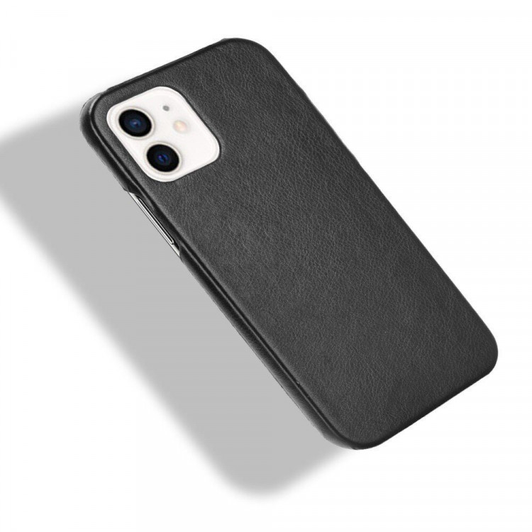 Кожаная накладка-чехол для iPhone 12 mini (черный)