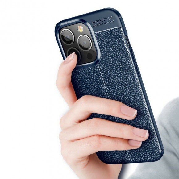Чехол-накладка Litchi Grain для iPhone 13 Pro (темно-синий) Чехол-накладка Litchi Grain для iPhone 13 Pro (темно-синий)