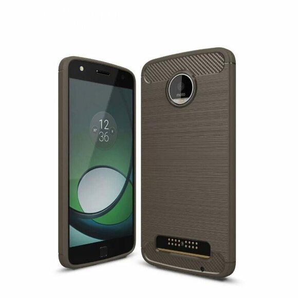 Чехол-накладка Carbon Fibre для Motorola Moto Z Play (серый)