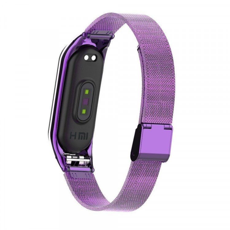 Сетчатый браслет с застежкой для Xiaomi Mi Band 4 (фиолетовый)