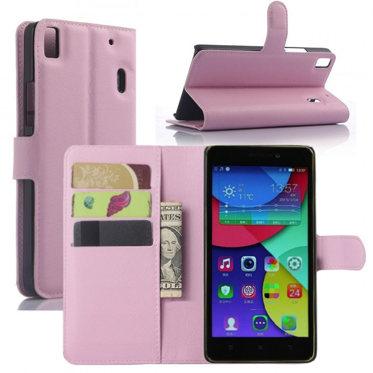 Чехол с визитницей для Lenovo A7000 / K3 Note (розовый)