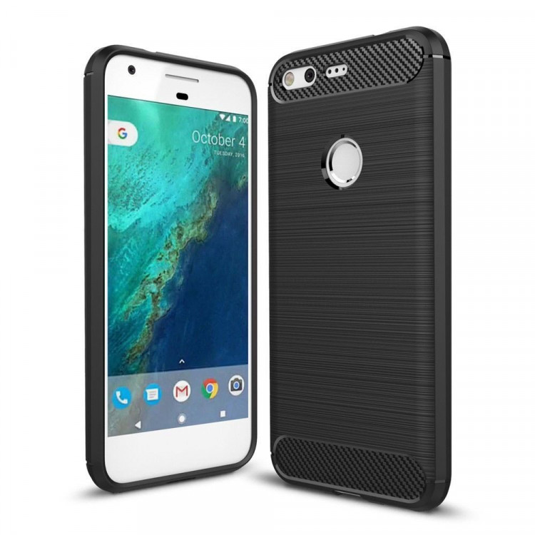 Чехол-накладка Carbon Fibre для Google Pixel (черный)