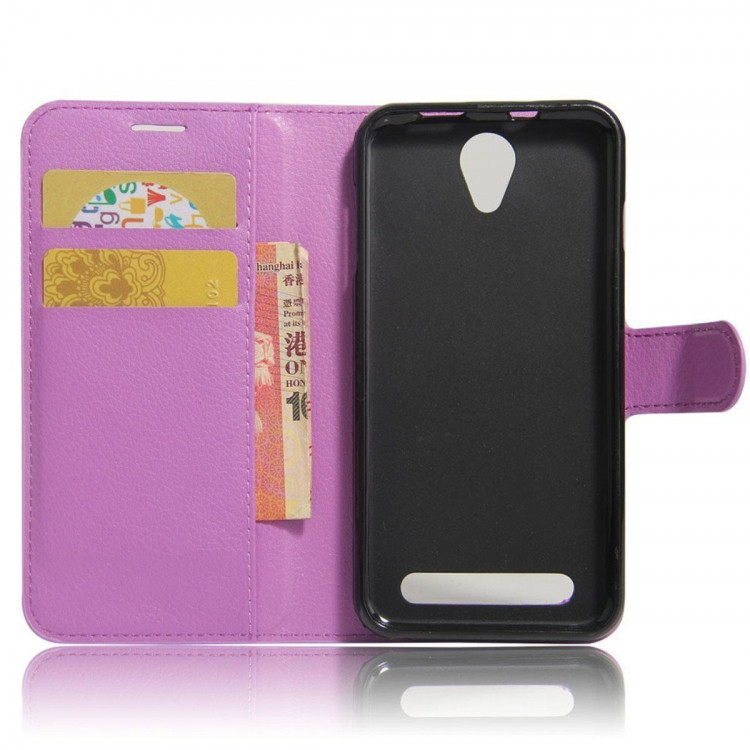 Чехол с визитницей для Lenovo Vibe C2 (фиолетовый)