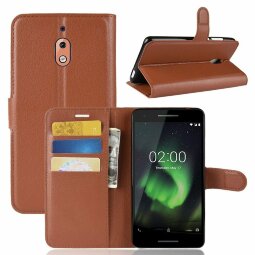 Чехол с визитницей для Nokia 2.1 (коричневый)