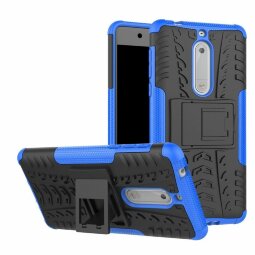Чехол Hybrid Armor для Nokia 5 (черный + голубой)