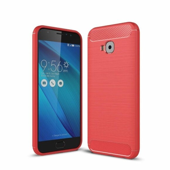 Чехол-накладка Carbon Fibre для Asus Zenfone 4 Selfie Pro ZD552KL (красный)