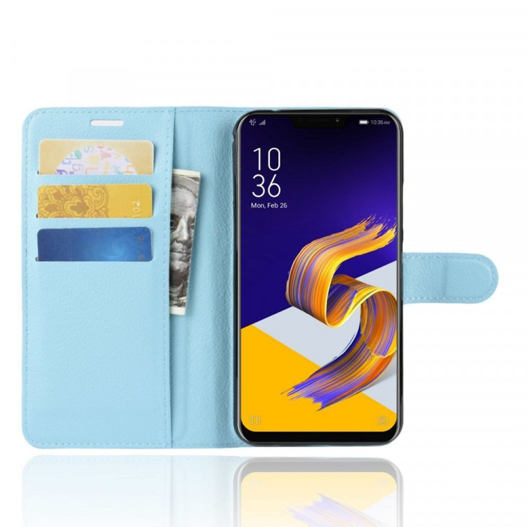 Чехол с визитницей для Asus ZenFone 5 ZE620KL / 5z ZS620KL (голубой)