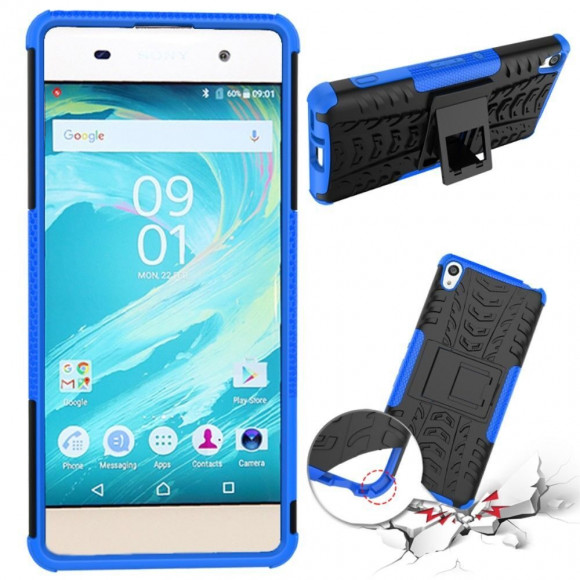 Чехол Hybrid Armor для Sony Xperia XA (черный + голубой)