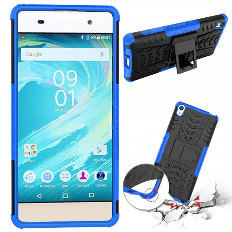Чехол Hybrid Armor для Sony Xperia XA (черный + голубой)