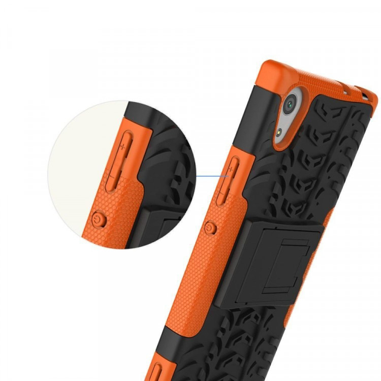 Чехол Hybrid Armor для Sony Xperia XA1 Ultra (черный + оранжевый)