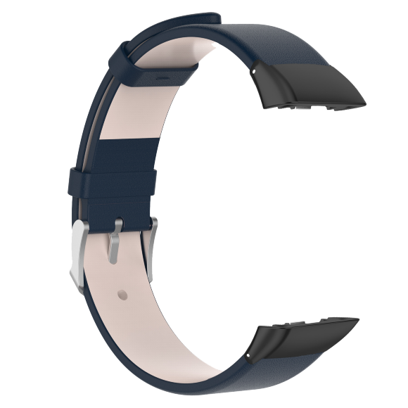 Кожаный ремешок для Huawei Band 6 / Honor Band 6 (темно-синий) Кожаный ремешок для Huawei Band 6 / Honor Band 6 (темно-синий)