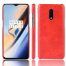 Кожаная накладка-чехол для OnePlus 7 (красный)