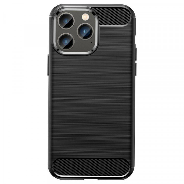 Чехол-накладка Carbon Fibre для iPhone 14 Pro (черный)