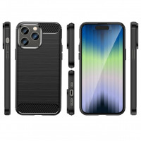 Чехол-накладка Carbon Fibre для iPhone 14 Pro (черный)