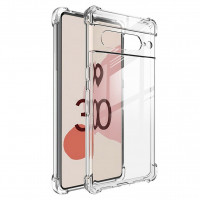 Силиконовый чехол с усиленными бортиками для Google Pixel 7 Pro (прозрачный)
