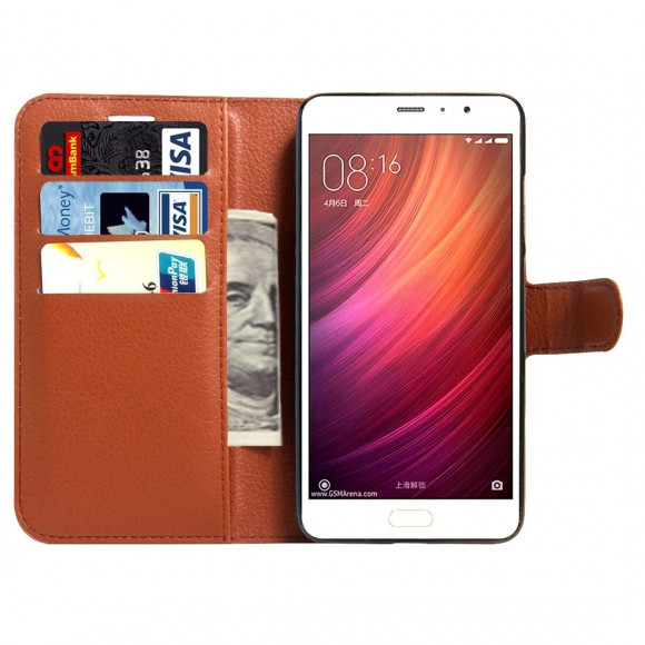 Чехол с визитницей для Xiaomi Redmi Pro (коричневый)