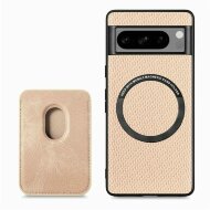 Чехол с магнитным держателем карт для Google Pixel 8 Pro (бежевый)