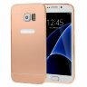 Алюминиевый бампер-чехол для Samsung Galaxy S7 Edge (розовое золото)