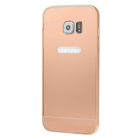 Алюминиевый бампер-чехол для Samsung Galaxy S7 Edge (розовое золото)