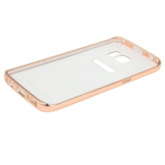Алюминиевый бампер-чехол для Samsung Galaxy S7 Edge (розовое золото)
