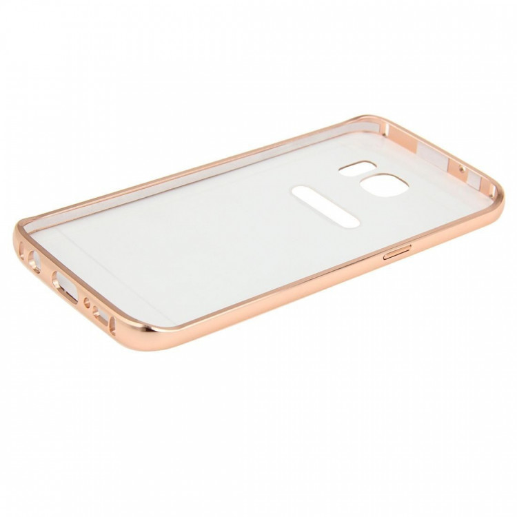 Алюминиевый бампер-чехол для Samsung Galaxy S7 Edge (розовое золото)