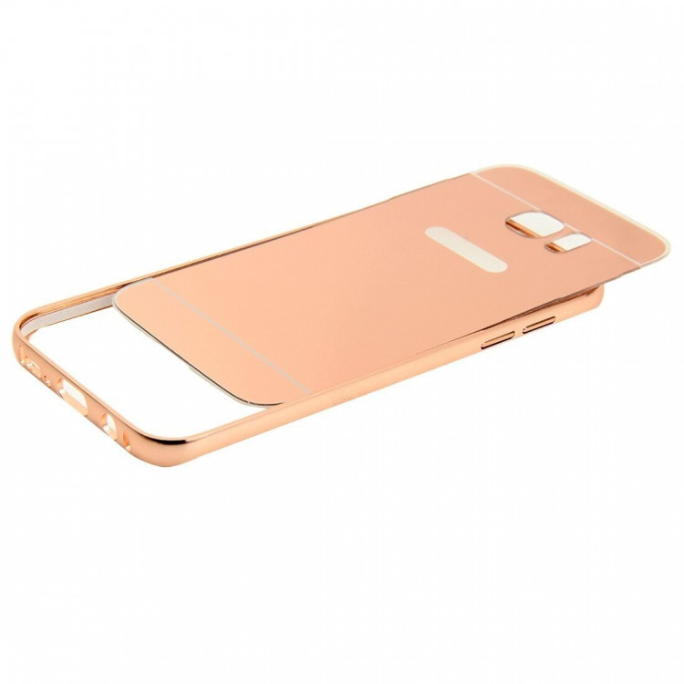 Алюминиевый бампер-чехол для Samsung Galaxy S7 Edge (розовое золото)