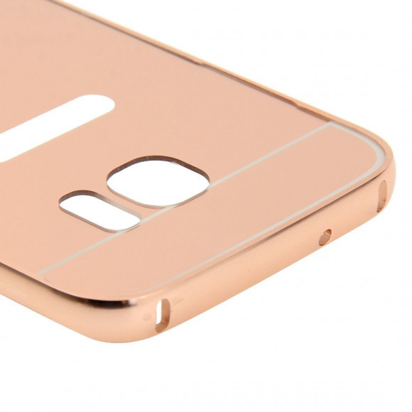 Алюминиевый бампер-чехол для Samsung Galaxy S7 Edge (розовое золото)