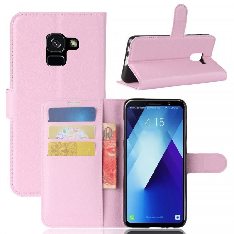 Чехол с визитницей для Samsung Galaxy A8 Plus (2018) (розовый)