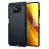 Чехол-накладка Carbon Fibre для Xiaomi Poco X3 NFC / Poco X3 / Poco X3 Pro (темно-синий)