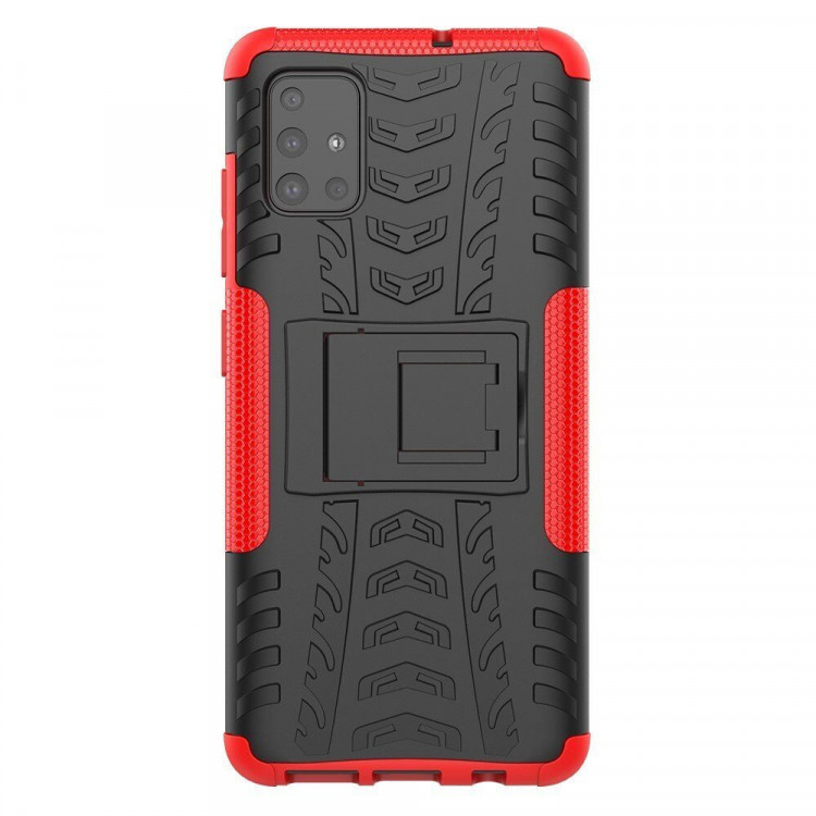 Чехол Hybrid Armor для Samsung Galaxy A51 (черный + красный)