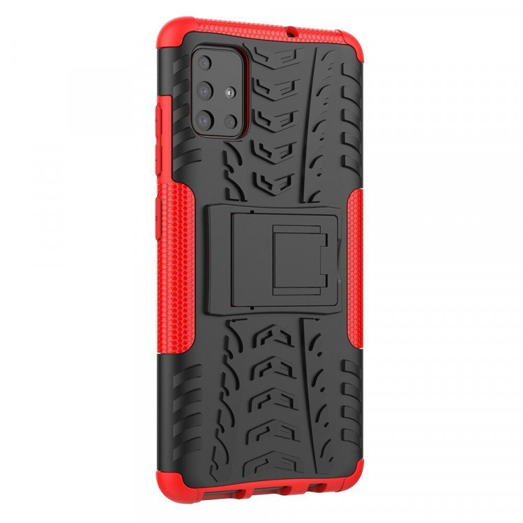 Чехол Hybrid Armor для Samsung Galaxy A51 (черный + красный)