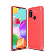 Чехол-накладка Carbon Fibre для Samsung Galaxy A21s (красный) Чехол-накладка Carbon Fibre для Samsung Galaxy A21s (красный)