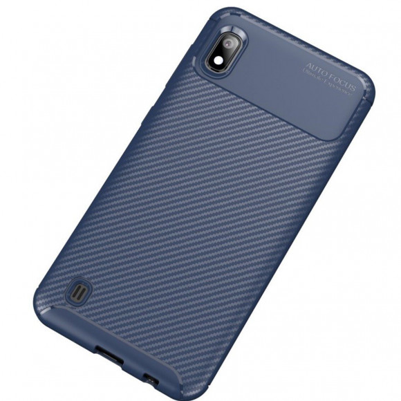 Чехол-накладка Resistant Carbon для Samsung Galaxy A10 (темно-синий)