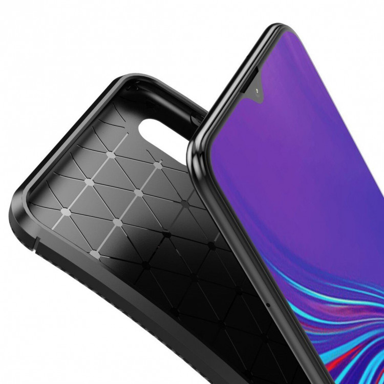 Чехол-накладка Resistant Carbon для Samsung Galaxy A10 (темно-синий)