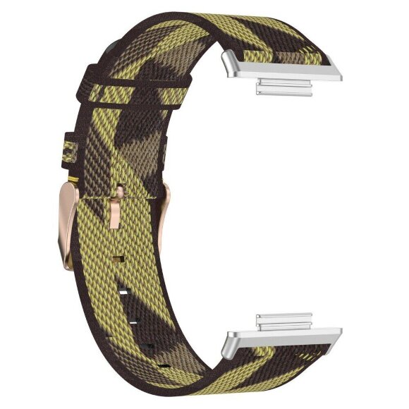 Нейлоновый ремешок с разноцветным плетением для Huawei Watch Fit 2 (желто-коричневый)